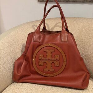 Tory Burch Emblem Cognac Leather Tote